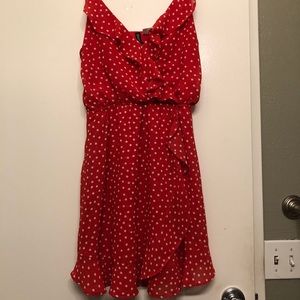 Red polka dot dress